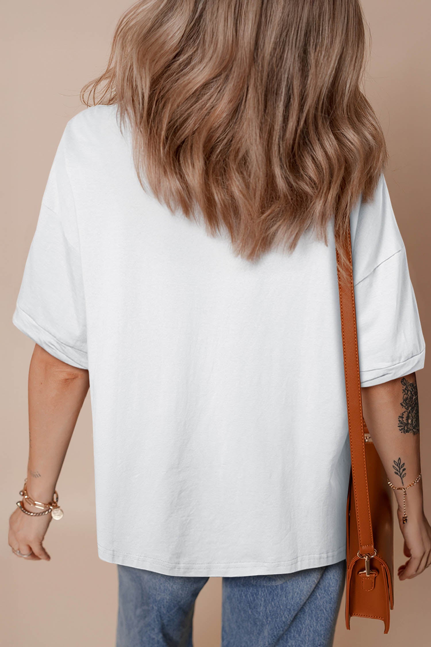 American Honey Bow Striped Graphic Tee - White